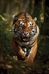 tiger in tropical rainforest