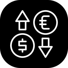 Money Exchange Business and Finance icon with black filled outline style. dollar, currency, payment, savings, change, economy, stock. Vector illustration