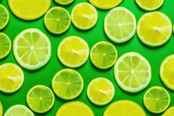 Fototapeta na wymiar Zesty Delights: Lemon Slices Pattern Unleashed