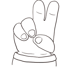 V hand drawn vector illustration