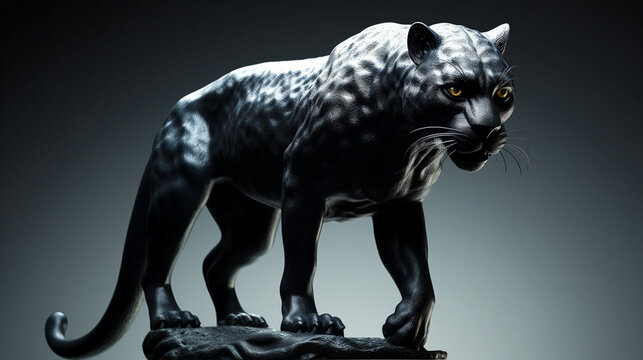 black leopard   HD 8K wallpaper Stock Photographic Image