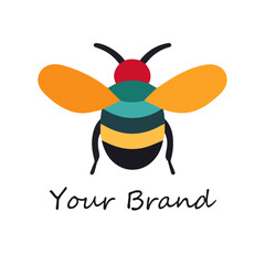 Color Bee illustration logo for your brand