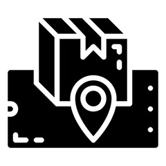 parcel tracking glyph vector icon