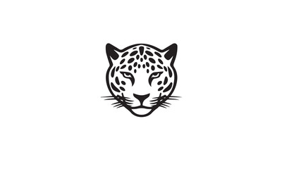 Fototapeta na wymiar leopard logo black simple flat icon on white background