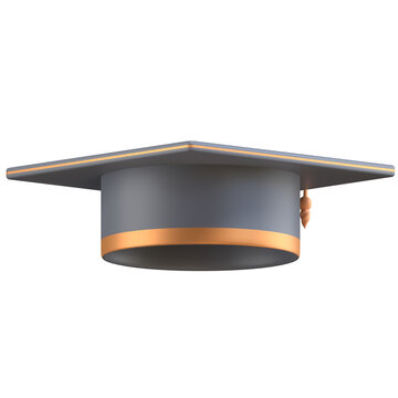 3d graduation toga hat with high quality render