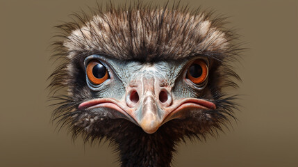 close up of an ostrich HD 8K wallpaper Stock Photographic Image