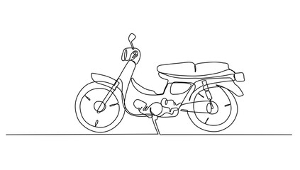 motorcycle vector illustration, public transportation design concept. modern continuous line drawing graphic design.