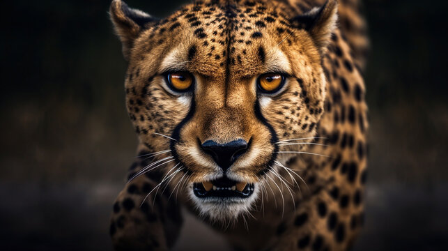 close up of leopard HD 8K wallpaper Stock Photographic Image