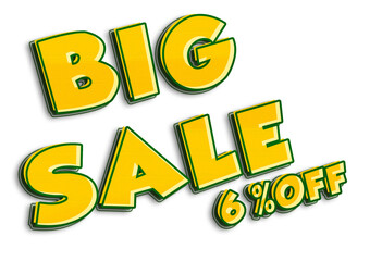 big sale text 6 off