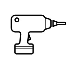 electric drill isolated on white, drill, screwdriver, vector icon