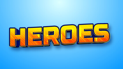 Heroes cartoon text effect, editable comic and funny text style