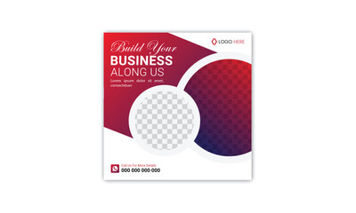 Creative Business marketing social media post template instragram post template for your company with red color