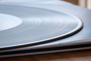 Close up of vinyl record 