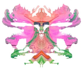 Colorful Rorschach Inkblot Test Illustration Isolated on Transparent Background