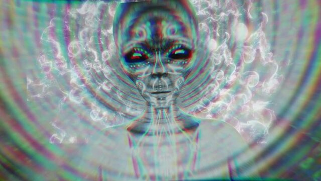 alien releasing psychic waves as ripples from the mind