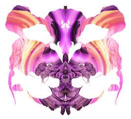 Colorful Rorschach Inkblot Test Illustration Isolated on Transparent Background