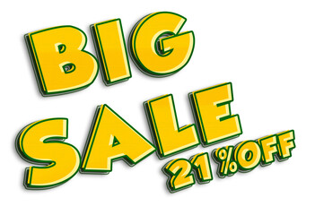 big sale text 21 off