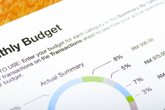 A close-up view of the phrase "budget" exemplifying the concept of wise spending.