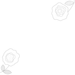 Composition of flowers. Contours of flowers on a white background. Floral elements. Vector illustration.