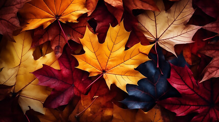 Beutiful autumn leaves backgrounds, Generative Ai