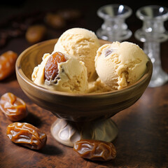Dates flavored ice cream