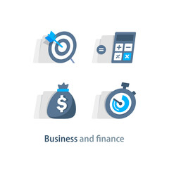 Investment fund performance report, interest rate graph, trade revenue boost, venture business growth strategy