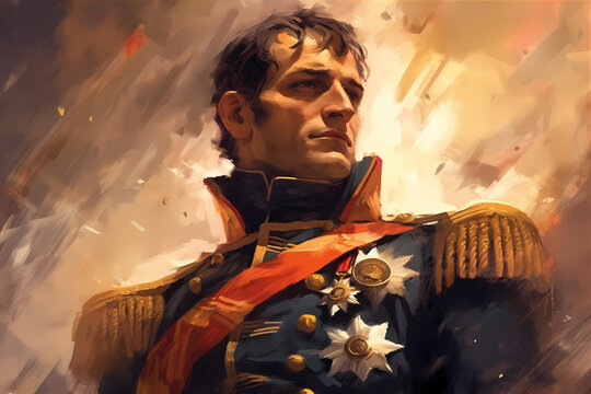 Napoleon Bonaparte French Emperor Portrait. Famous person.