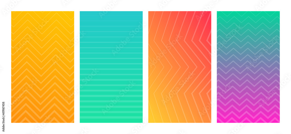 Poster Modern colorful gradient background with lines