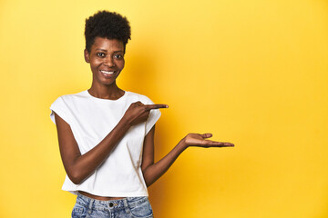 Elegant African woman, short hair, white tank top, Elegant African woman, short hair, white tank...