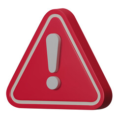 3d Realistic white and red triangle warning sign. Hazard warning attention sign with exclamation mark symbol. Danger, Alert, Dangerous attention icon.