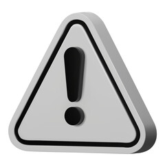 3d Realistic white triangle warning sign. Hazard warning attention sign with exclamation mark symbol. Danger, Alert, Dangerous attention icon.