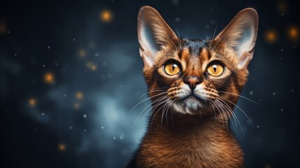 Abyssinian cat. Portrait of abyssinian cat photo. Photo Ai generated