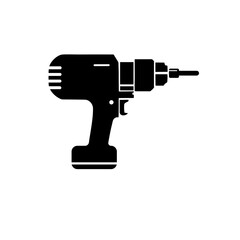 electric drill isolated on white, drill, screwdriver, vector icon