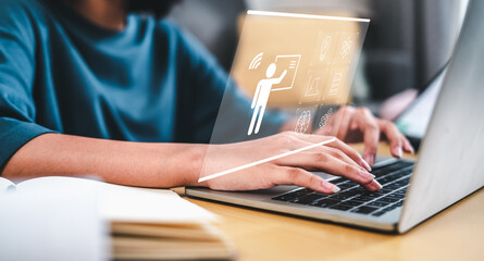 Concept education and teaching, technology for eleaning, Internet technology education webinar...