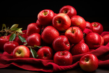 Naklejka na ściany i meble Red apples are the key to your health. Beauty.