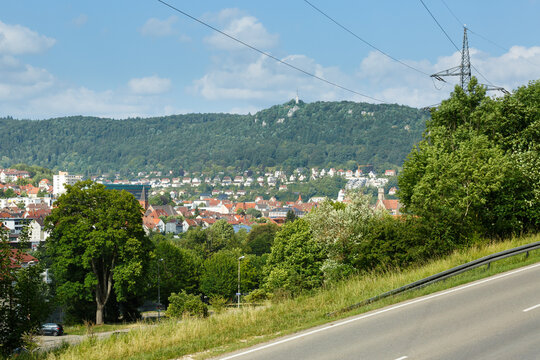 Panorama von Albstadt-Ebingen im Zollernalbkreis (Schw&auml;bische Alb)