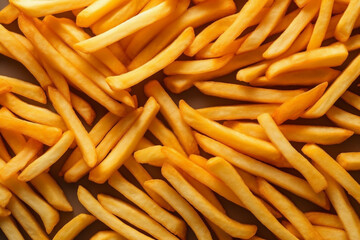 background meal french tasty snack chip fat potato view fry top food. Generative AI.