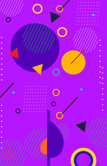 Abstract poster background decorative with colorful geometric shapes. Colored Graphic design element can be used for Banner, Wallpaper, brochure, leaflet, print, publication, book cover, 