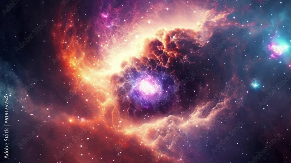 Wall mural bright unexplored cosmic nebula. galaxy and nebula. abstract space background. endless universe with
