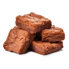 Brownies isolated on white (generative AI)