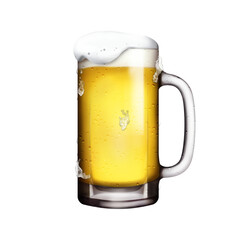 거품가득한 시원한 생맥주 일러스트