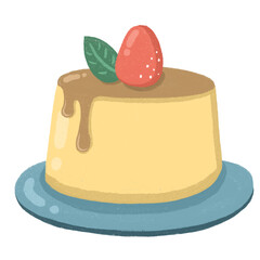 cute pudding cartoon