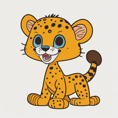 cute baby cheetah cartoon vector background
