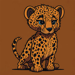 cute baby cheetah cartoon vector background