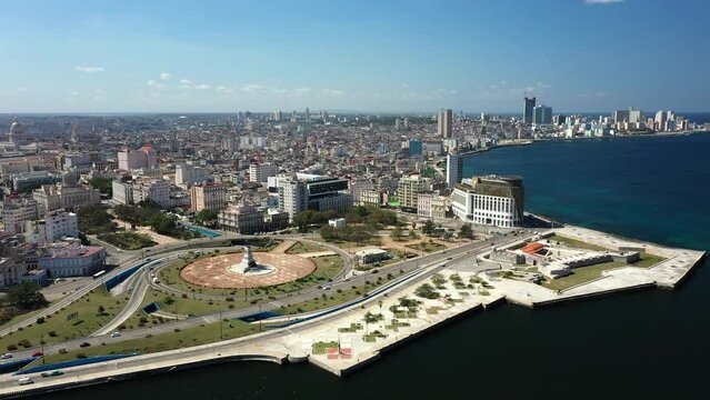 Aerial View: Monumento a Maximo Gomez, Havana Cuba