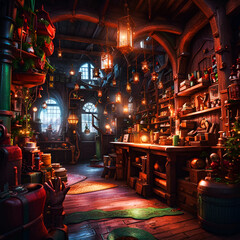 Gift and souvenir shop interior. Edited AI generated image - 619177872