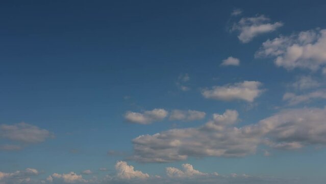 Blue sky clouds time lapse. Ideal for sky overlay replacement. 4K, 30 fps, h265