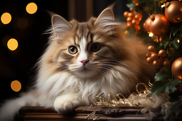 Christmas Background Cute Animal Ai generative