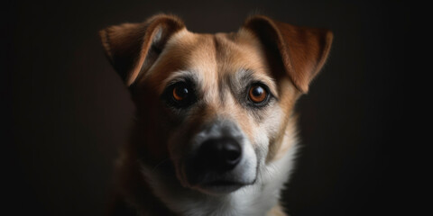 Naklejka na ściany i meble A charming Dog in a soft color background for a studio portrait. AI Generated.
