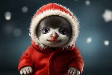 Fototapeta na wymiar Christmas Background Cute Animal Ai generative